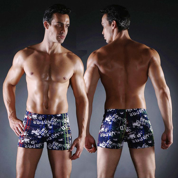 Letter Printing Swim Briefs Men's UV Protect Shorts Waterproof Trunks Printing Swimming Trunks Adult Boxer Comfortable Shorts New Style