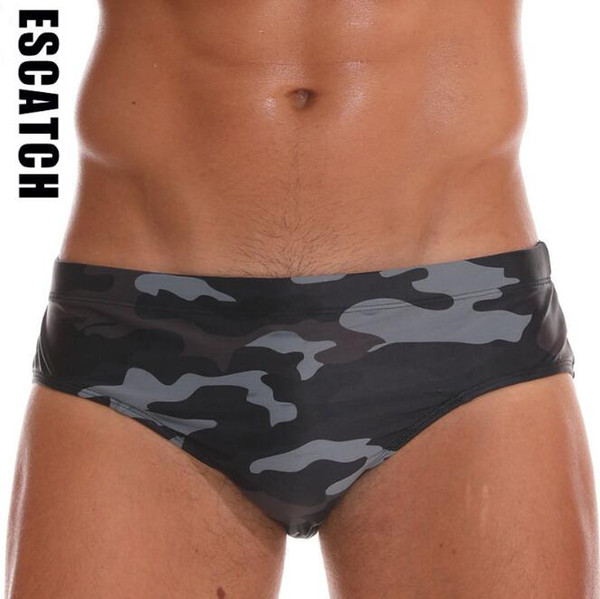 Men's Solid Color Low Waist Triangle Shorts Creative Stylish Prevent Embarrassed Beach Shorts Mens Breathable Swim Trunks Pants Briefs