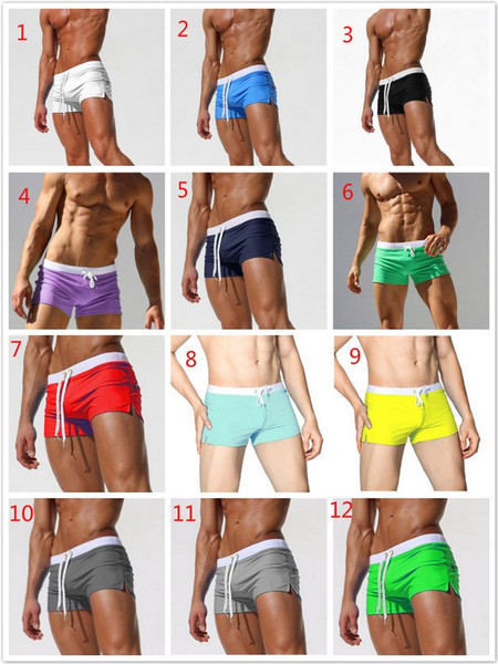 European and American men's swimming trunks, boxer swimming trunks, fashion back pocket design, foreign trade beach pants, breathable and qu