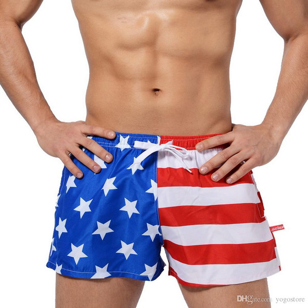 Free shipping summer American flag men's shorts explosion models fashion sports sleep pants street men's beach pants Men's sw