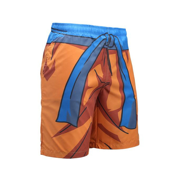 Summer Hot New Men's 3D Printing Dragonball Shorts Fashion Beach Pants Swimwear Sports Trousers Childhood Memories Orange