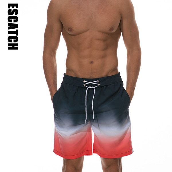 Men Board Shorts Men's Swimwear Beach Surfing Pants Quick Dry Gradient color Printed Shorts Mens Swimwear Swim Short