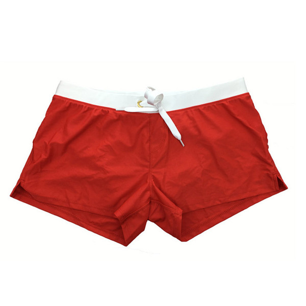 Fashion Solid Men Swimwear Elastic Flat Angle Back Pocket Quick Drying Breathable Men's Swimming Trunks Designer Beach Equipment