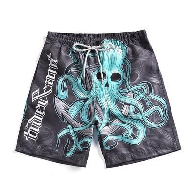 Hot Sale Men's Surfing Shorts Men 3D Octopus Printed Board Shorts Bermuda Surf Shorts for Man Knee Length Beach Pants