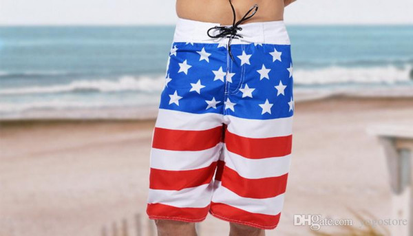 Free shipping surf beach pants new summer men's casual pants men's five-pants print swim trunks swimwear