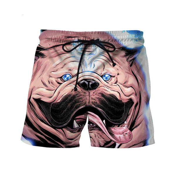 swimming trunks 2018 summer new personality sandy dog 3D printed beach pants loose casual large size men