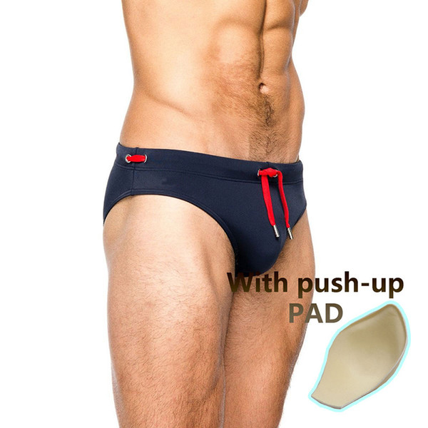 sexy man's Brand swimming push-up pad swim trunks low waist swimming gay briefs swimwear boxers patchwork