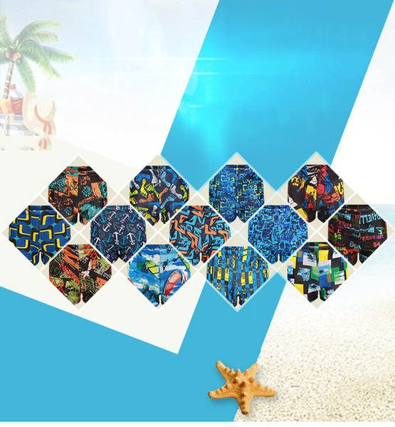 Men Male Elastic Printed Pattern Swim Pool Sport Swimming Bathing Suit Swimwear Boxer Shorts Beach Trunks Briefs Swimsuit Wear