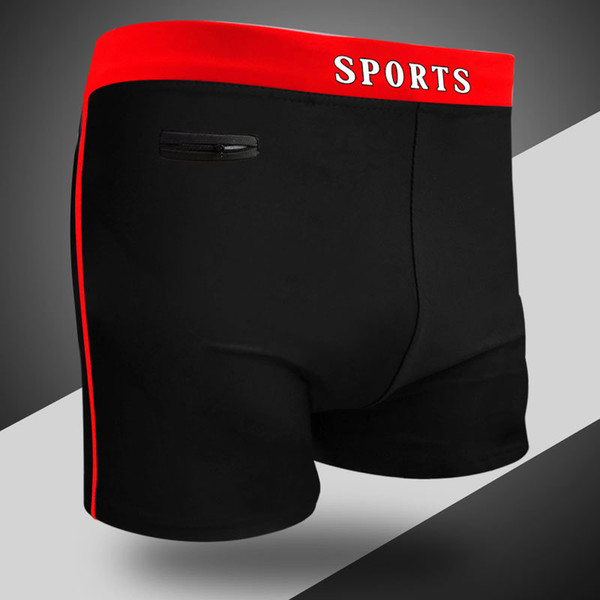 Swim trousers with pocket zipper flats men's swim trunks Beach Shorts belts comfortable spa swimming pool swimwear