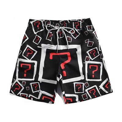 Newest Men's Question Mark Board Shorts Boy's Black Swimming Trunks Man Surfing Short Bermuda Swimwear Loose Beach Pants M-4XL