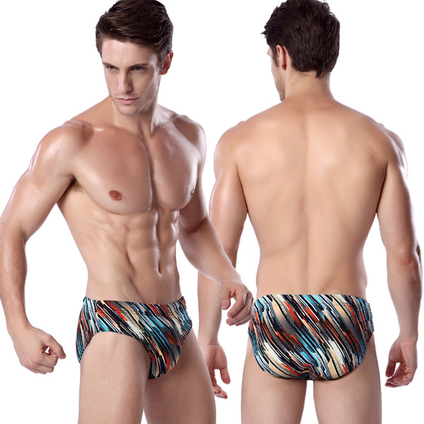 Swim Briefs Quick-drying Trunks Floral Swimming Printing Swim Briefs Men's UV Protect Shorts Waterproof Trunks