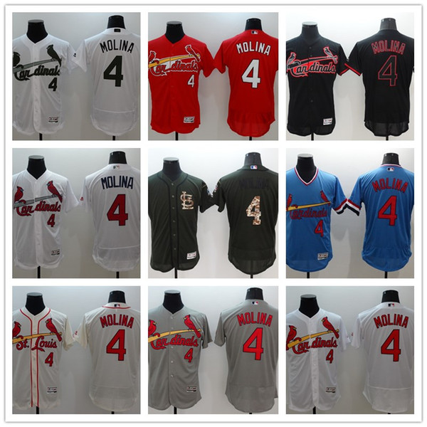 2018Men women and youth Cardinals baseball jerseys #4 Yadier Molina jerseys Red, black, white, blue Baseball Jersey