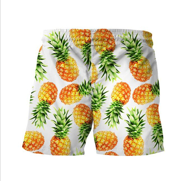 Fashion Mens Summer Beach Shorts Pineapple Printed Beach Trousers Casual Board Shorts Swimwear Surf swimming Quick-dry running Sport Pants