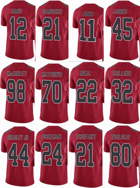 Falcon Atlanta #11 Julio Jones #21 Deion Sanders #2 Matt Ryan #22 Keanu Neal #24 Devonta Men Women Youth Color Rush Elite Football Jerseys