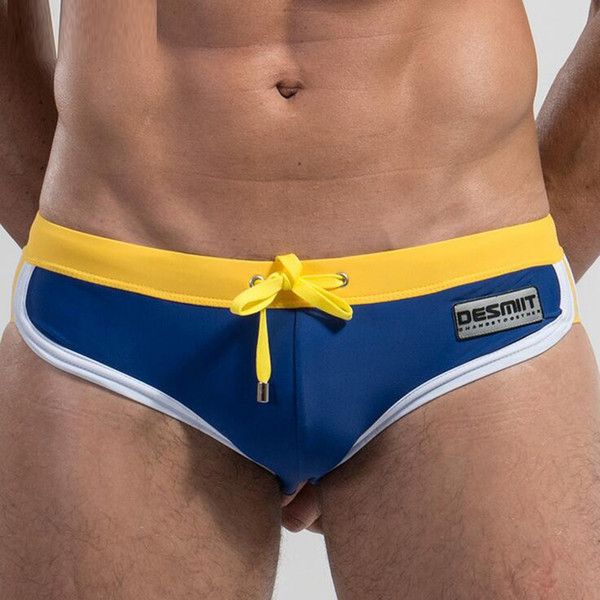 Men 's Triangle Swimwear Underwear Male Swimming Trunks Patchwork Color Beachwear Sexy Briefs High Quality Shorts