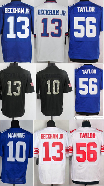 New York Giant#10 Eli Manning 13 Odell Beckham Jr. 56 Lawrence Taylor American College Football Stitched Elite Mens Sports Team Jerseys