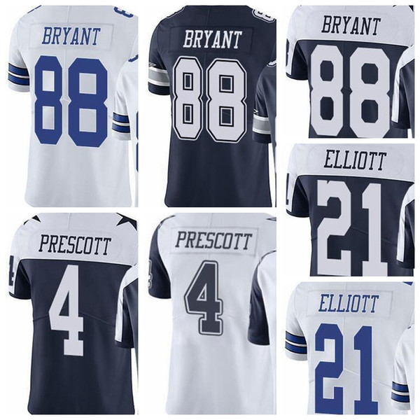 Cowboys 4 Dak Prescott 21 Ezekiel Elliott 88 Dez Bryant Men Women Youth Vapor Untouchable Color Rush Custom Elite Football Jersey