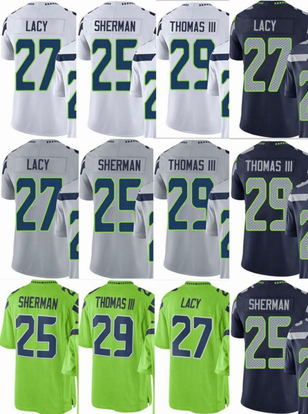 custom men/youth/women #25 Richard Sherman 27 Eddie Lacy 29 Earl Thomas III Vapor Untouchable Limited/rush/elite jerseys