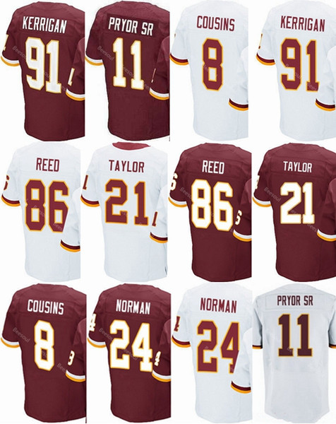 Washington Redskin Mens jersey #8 Kirk Cousins #21 Sean Taylor #24 Josh Norman #86 Reed #91 Ryan Kerrigan #11 Terrelle Pryor SR Jerseys