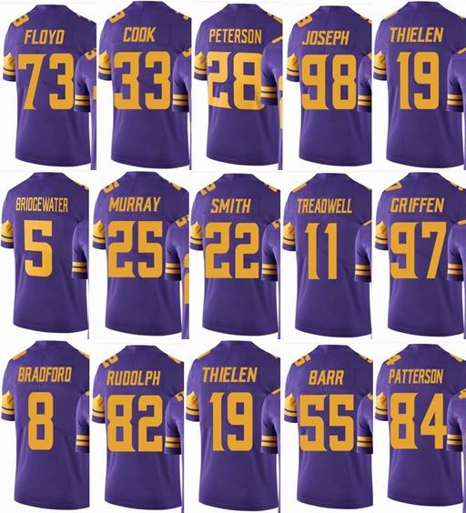 VIKING Minnesota #19 Adam Thielen #22 Harrison Smith #33 Dalvin Cook #14 Stefon Diggs Men Women Youth Color Rush Elite Football Jerseys