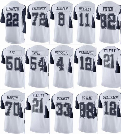 COWBOY Dallas #21 Ezekiel Elliott #4 Dak Prescott #88 Dez Bryant #82 Jason Witten #50 Sean Men Women Youth Color Rush Elite Football Jerseys