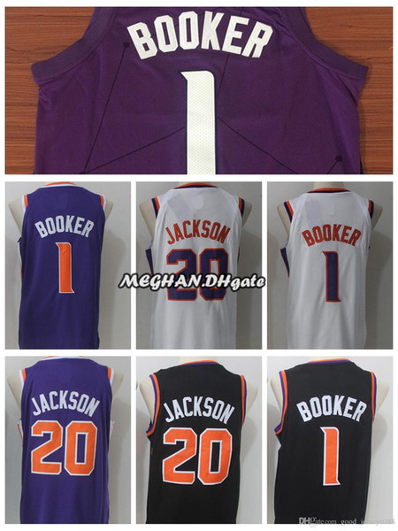 2018 New Season Phoenix Jerseys Suns Devin Booker 20 Jackson Mens Stitched Basketball Jerseys Free Shipping
