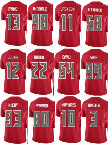 BUCCANEER Tampa Bay #13 Mike Evans #3 Jameis Winston #58 Kwon Alexander 11 DeSean Jackson Men Women Youth Color Rush Elite Football Jerseys