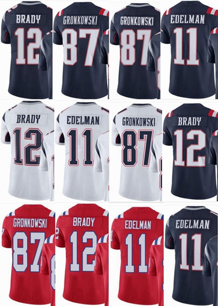 custom men/youth/women #12 Tom Brady 87 Rob Gronkowski 11 Julian Edelman Vapor Untouchable Limited/rush/elite jerseys