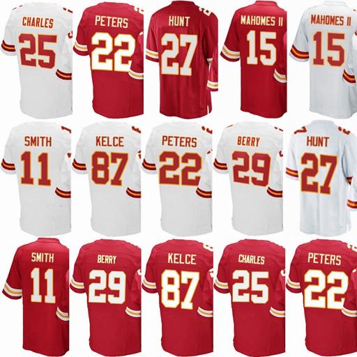 Men's Kansas City Chief 11 Alex Smith 19 Jeremy Maclin 25 Jamaal Charles 29 Eric Berry 87 Travis Kelce Elite American Football Jersey