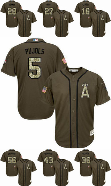 2018 Los Angeles Angels of Anaheim baseball jerseys Mike Trout 27# Majestic White Home flex Cool Base Player Jersey ArmyGreen color