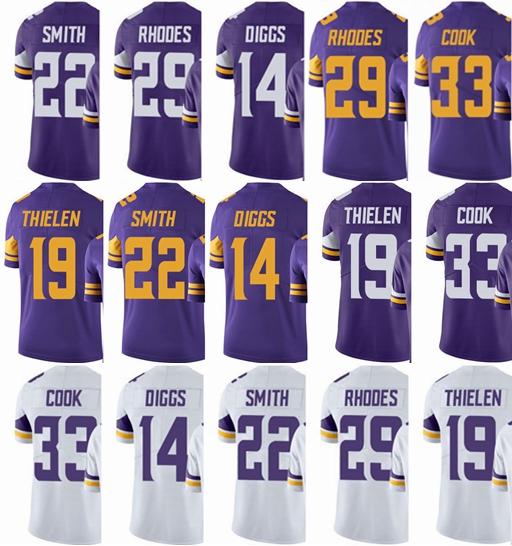 Minnesota Viking Jersey Mens #33 Dalvin Cook 14 Stefon Diggs 22 HARRISON SMITH 19 Adam Thielen 29 Rhodes Vapor#Untouchable Limited Jerseys