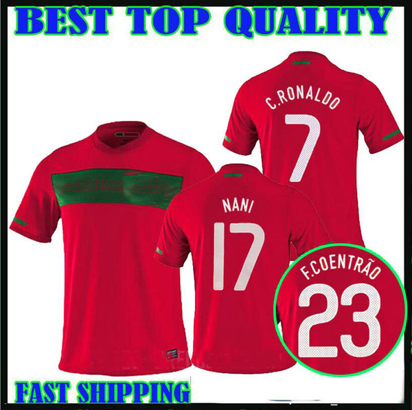 10 11 Portugal home retro soccer jersey 2010 2011 Portugal South Africa World Cup jersey RONALDO NANI S-XXL retro football shirts