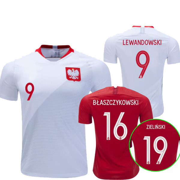 2018 2019 world cup poland home soccer jersey 18 19 poland PISZCZEK ZIELINSKI MILIK LEWANDOWSKI World Cup football shirts