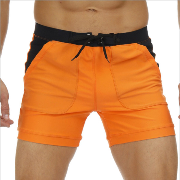 Summer swim wear men's sexy boxer swim trunks adult beach pants S-XXL Nylon boxer shorts beach swim trunks