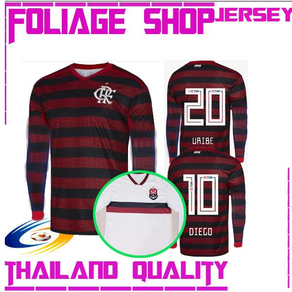 19 20 Flamengo Soccer Jerseys E.Ribeiro GUERRERO DIEGO Long Sleeve Camisa de Futebol 2019 Player Vision FLAMENGO man Football Shirts