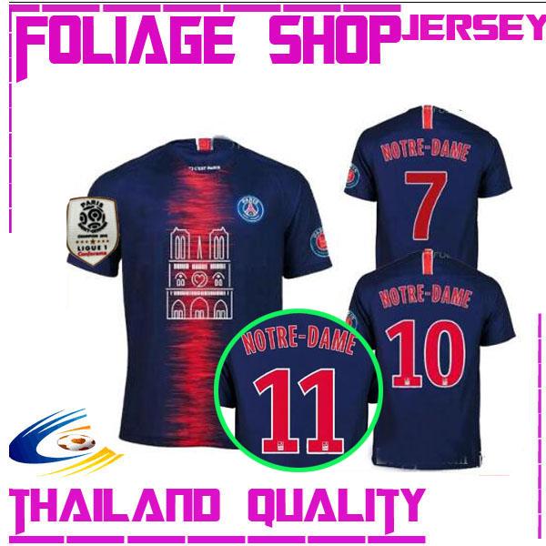 19 20 maillots PSG soccer jersey 2018 Paris third champions jumpman MBAPPE CAVANI VERRATTI saint germain 18 19 Notre Dame football shirt