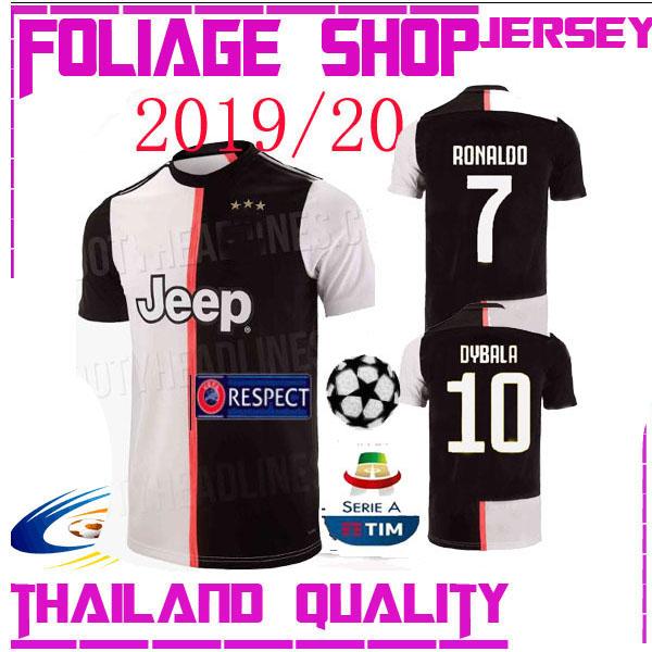 Thailand RONALDO Juventus 2019 champions league soccer jerseys DYBALA 18 19 20 Sports football kit shirt MEN WOMEN KIDS sets JUVEn