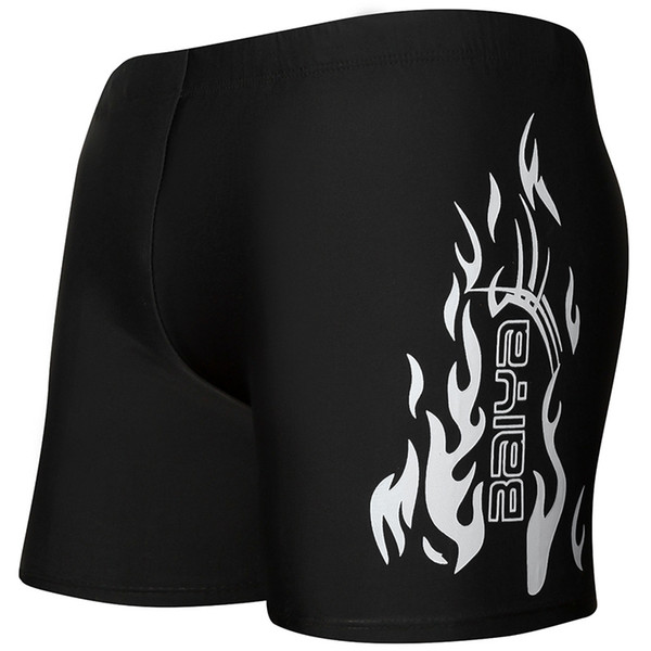 Man Print Flame Boxer Shorts Men Soft Quick Dry Surfing Beachwear Swimsuit Boy Breathable Swim Trunks For Male sunga praia