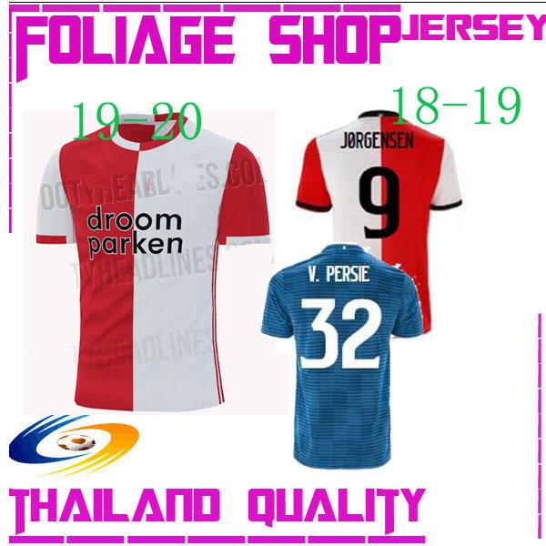 19 20 Feyenoord soccer jersey home 2019 2020 Feyenoord 11 LARSSON 32 V.PERSIE 19 BERGHUIS 10 VILHENA 9 JORGENSEN JERSEY football sweatshirt