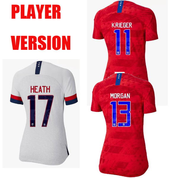 player version World cup 2019 girl Soccer Jersey United States home USA women 3 star LLOYD RIPINOE KRIEGER Football Uniform Female 19 20