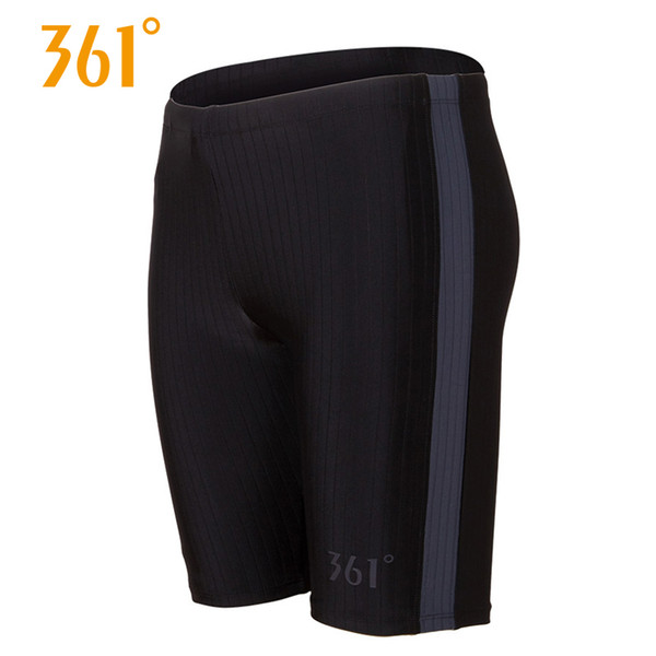 Men's Swimming Trunks Black Professional Sports Swimming Shorts Elastic Competition Swim Trunks Breathable Pool Swimming