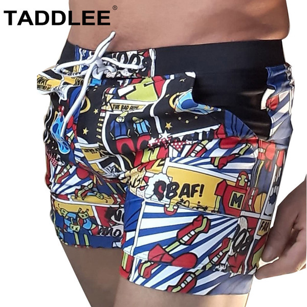 Taddlee Brand Men's Swimwear Swimsuits Board Surf Shorts Plus Size XXL High Rise Traditional Basic Swim Boxer Trunks