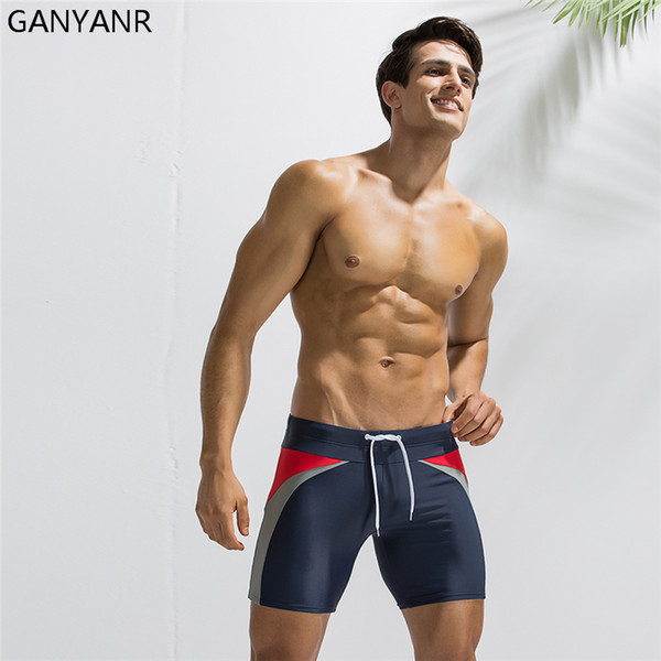 wholesale Mens Swimwear Swimming Trunks Swimsuit Shorts Gay Plus Size Spandex Swim Pants Sexy Boxer Briefs quick dry