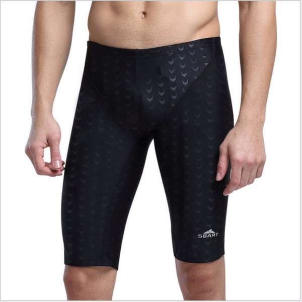 SBART Professional Fastskin Men Swimwear Shark-Skin Knee Surf Trunks Men's Beach Swimsuit Sexy Bathing Suit Men Water Sport
