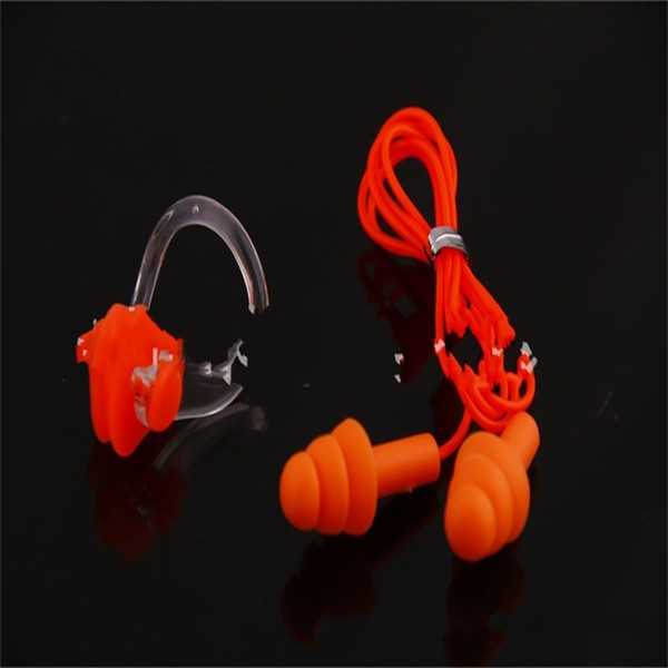 Baby Bathing Nasal Clip Waterproof Earplug Suit Swim Silica Gel Adult Small And Exquisite Simple Blue White 1 25wr C1