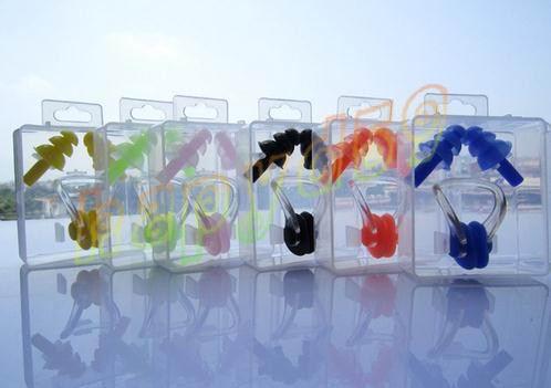 Soft Silicone Waterproof Swimming Diving Surf Water Sports Protection Earplugs Nose Clip with Case Bag Swim Pool Gear Accessory