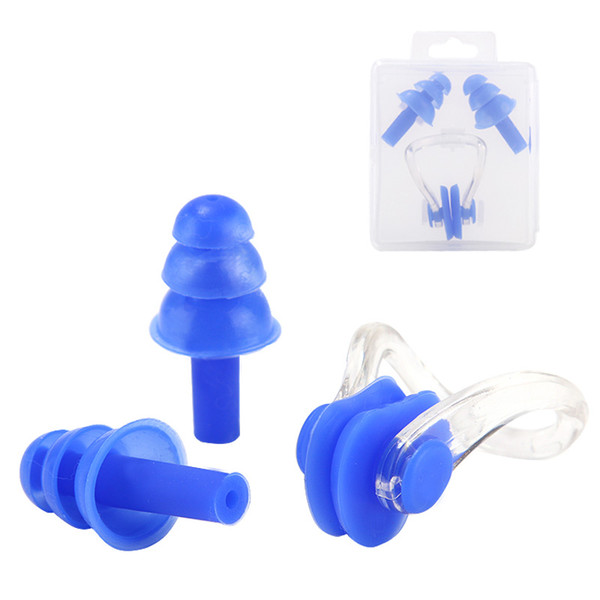 5 Colors Soft Silicone Swimming Set Waterproof Nose Clip + Ear Plug Earplug Useful