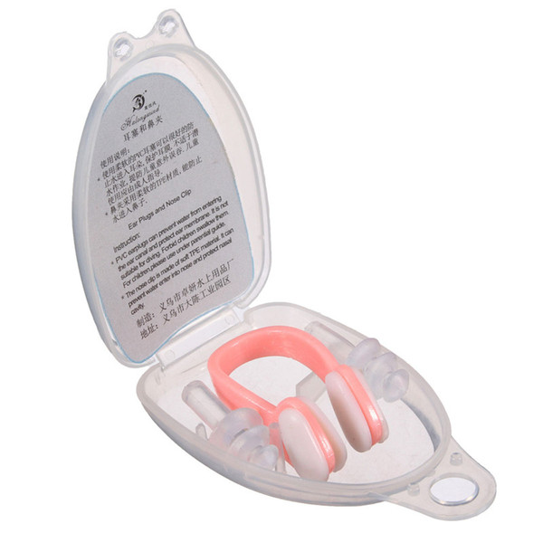 Soft Silicone Swimming Nose Clips + 2 Ear Plugs Earplugs Gear with a case box Pool Accessories Water Sports