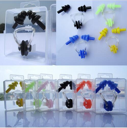 7 Colors Diving Swimming Earplug Nose Clip Pool Accessories Waterproof Silicone Swim Swimming Ear Plug Earplugs for Swimming
