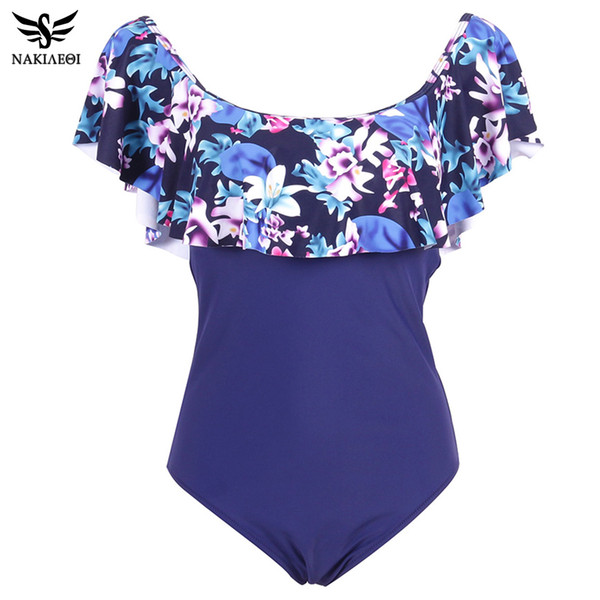wholesale New 2019 Sexy Ruffle Swimsuit One Piece Swimwear Women Bathing Suits One-Piece Suit Swim Wear Monokini Swimsuit